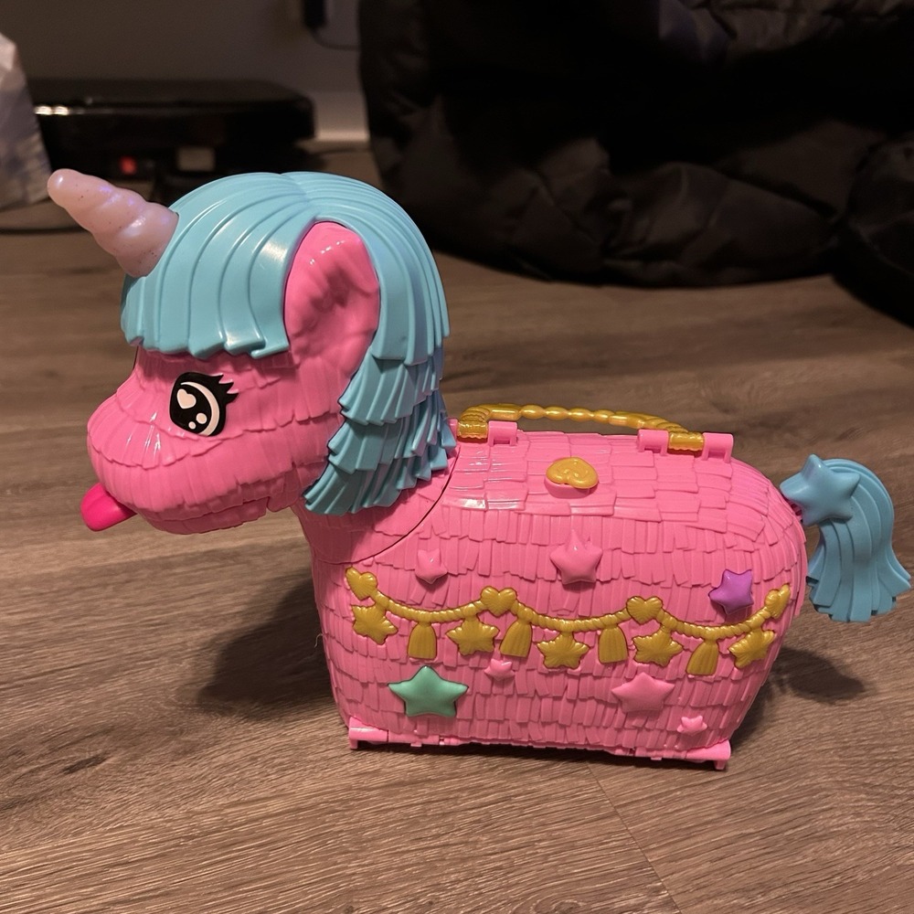 Polly Pocket Piñata Unicorn Party Small Figurine Play Toy Set - No Figurines EUC